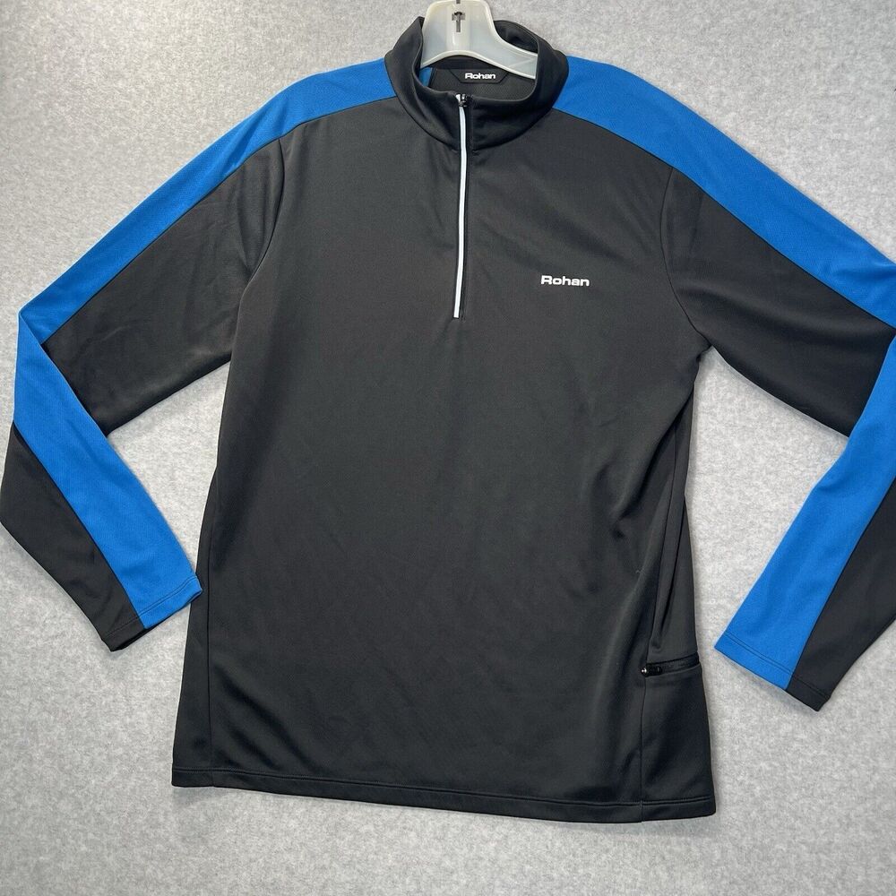 Rohan Men's Core Silver Zip 1/4 Shirt Size M Grey Walking Hiking Sun Protecting